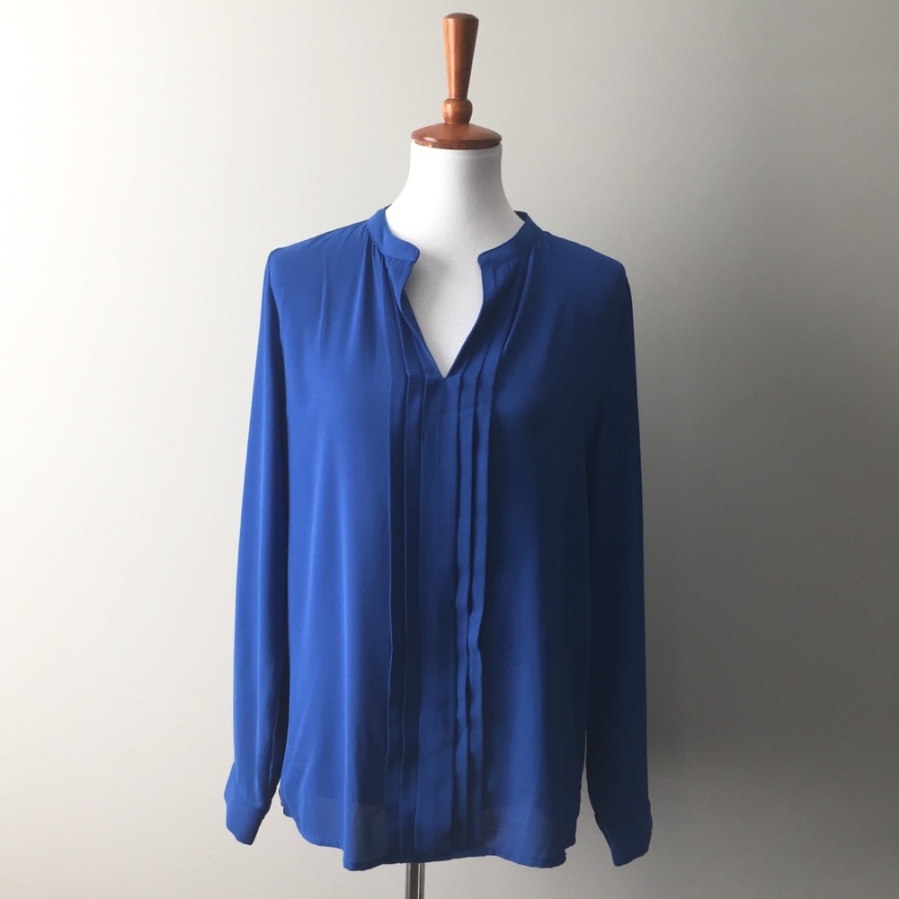 41 Hawthron Stitch Fix Long Sleeve Cobalt Blouse
